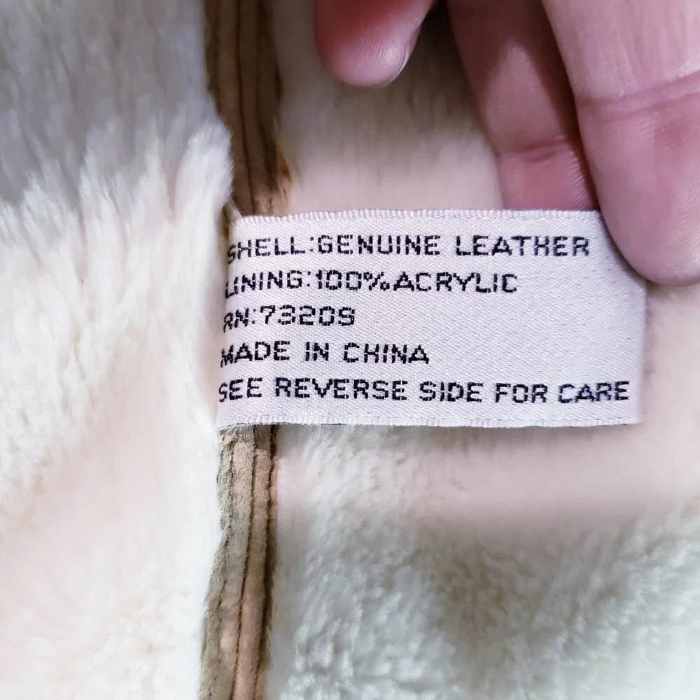 Sag Harbor Vintage Tan Suede Coat Womens Large Faux Fur Lined Oversized Mid-Leng